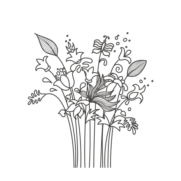 Doodles μπουκέτο λουλούδια — Διανυσματικό Αρχείο