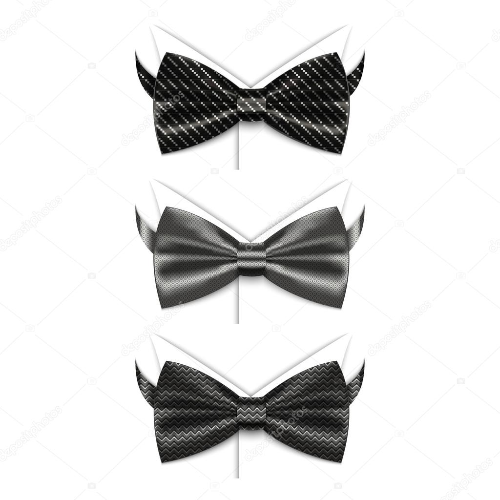 Set of black bow ties