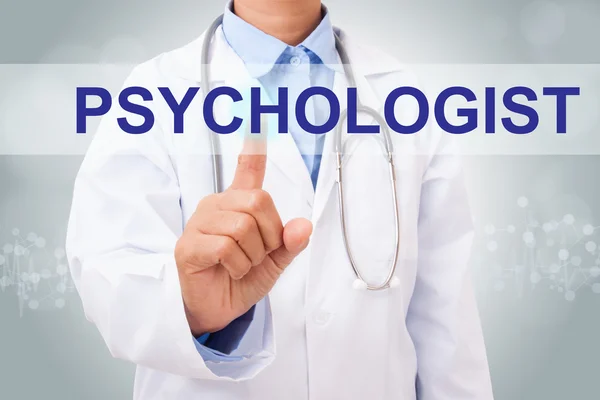 Médico con signo psicólogo — Foto de Stock