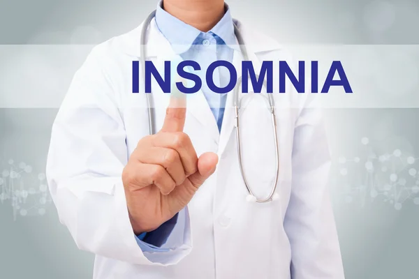 Medico con segno di insonnia — Foto Stock