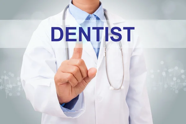 Medico con segno del dentista — Foto Stock