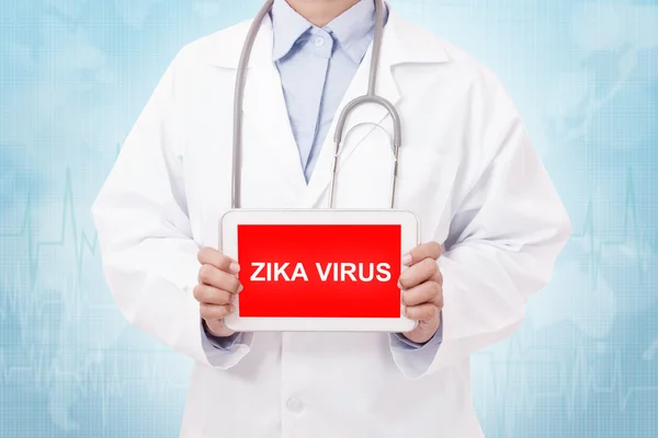 Doktor s zika virus znamení — Stock fotografie