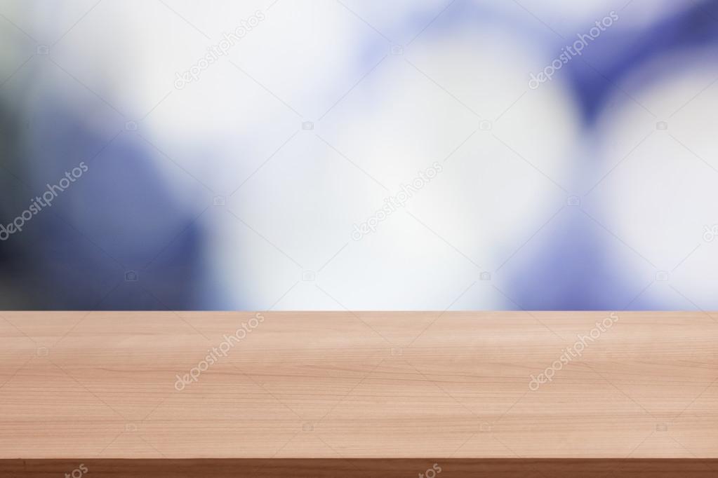 Wood table with abstract background