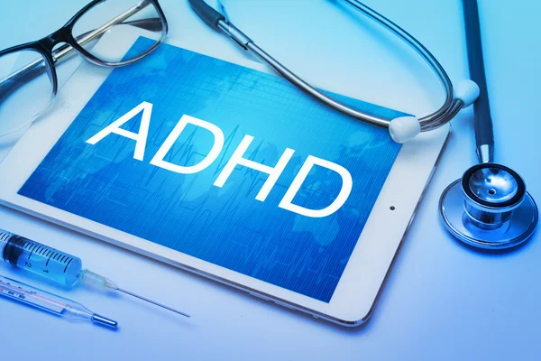 タブレット画面上の Adhd の単語 — ストック写真