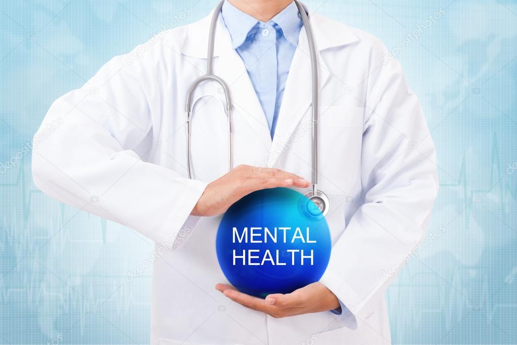 Doctor holding mental health sign