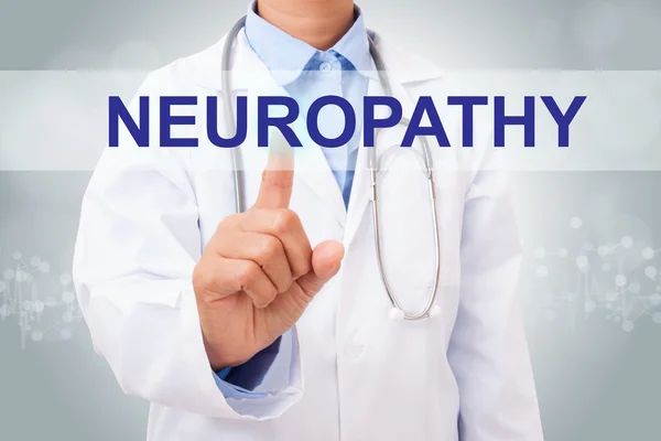Medico che preme il segno di neuropatia — Foto Stock
