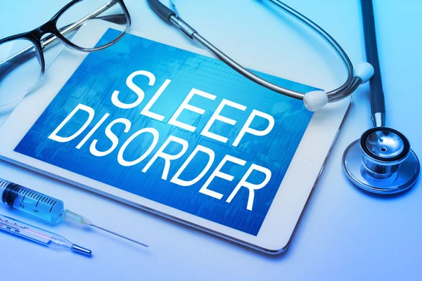 Znak zaburzenia snu na tablecie — Zdjęcie stockowe