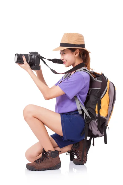 Jovem turista menina — Fotografia de Stock