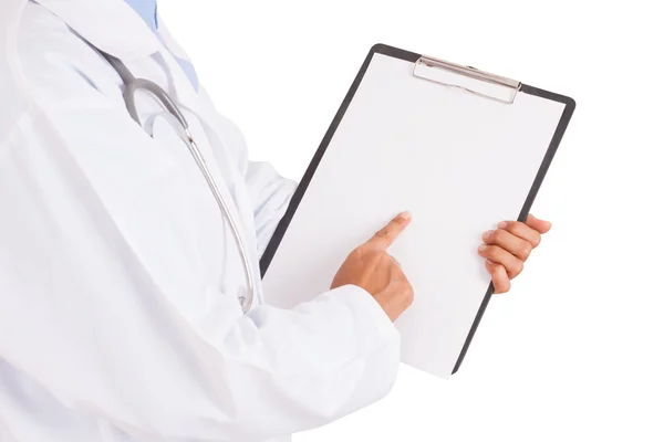 Doctor woman holding with clipboard Stock Image