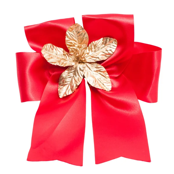 Red satin gift bow. Ribbon. — Stock Photo, Image