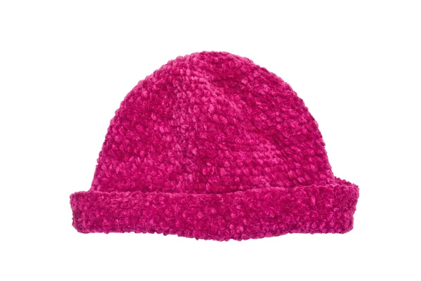 Sombrero de punto de lana violeta — Foto de Stock