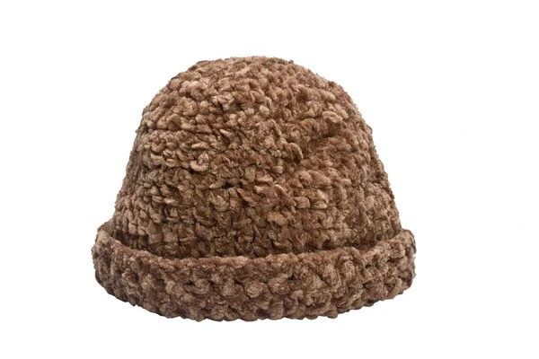 Chapeau en maille de laine marron — Photo