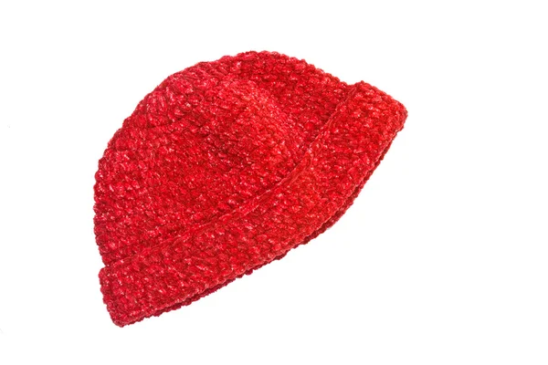 Cappello in maglia di lana rossa — Foto Stock