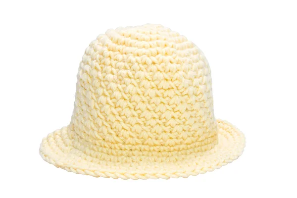 Yellow woolen knit hat — Stock Photo, Image