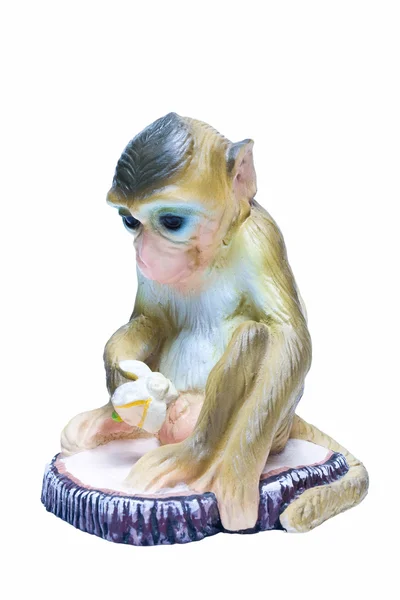 Argila de boneca de macaco usada em jardins ornamentais — Fotografia de Stock