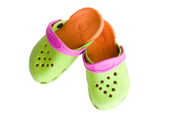Kolorowe dzieci gumowe sandały — Zdjęcie stockowe