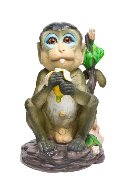 Argila de boneca de macaco usada em jardins ornamentais — Fotografia de Stock