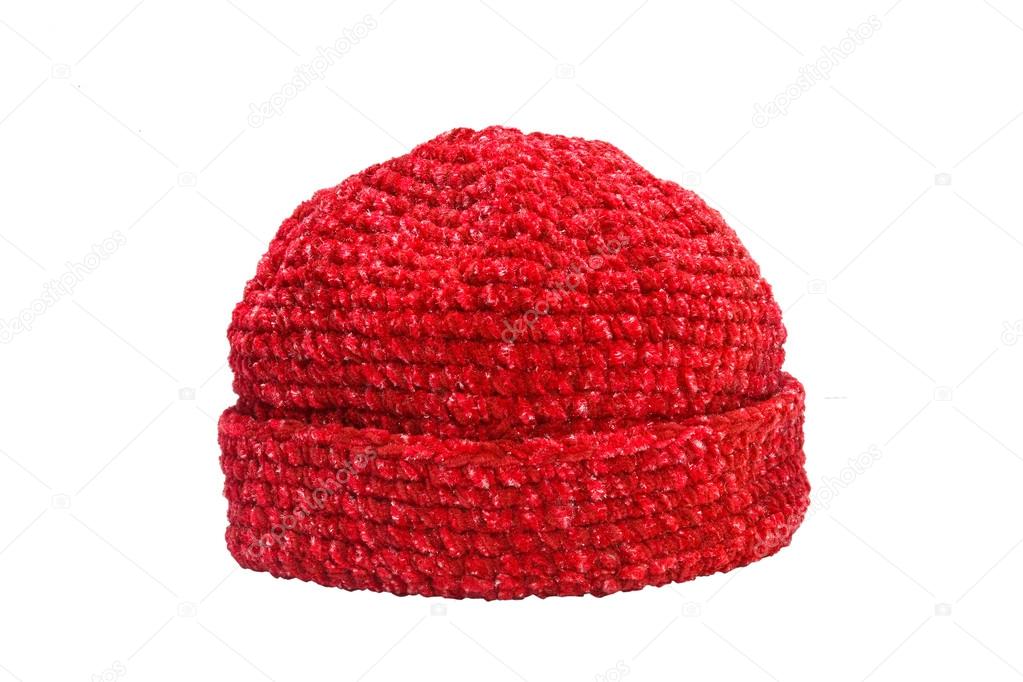Red woolen knit hat