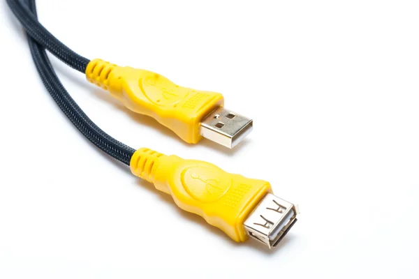 Beyaz arkaplanda usb kablosu — Stok fotoğraf