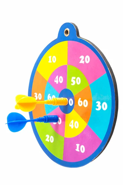 Colorful dartboard with arrows — Stock Photo, Image