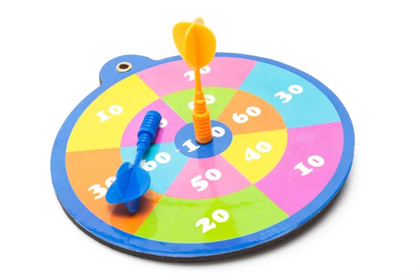 Colorful dartboard with arrows — Stock Photo, Image