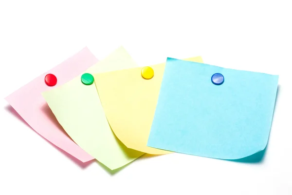 Colorful sticky notes with pushpin — Stock Photo, Image