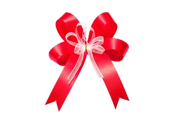 Red bow ribbon — Stock Photo, Image