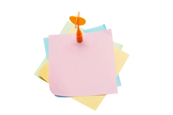 Colorful reminder note on color dart — Stock Photo, Image