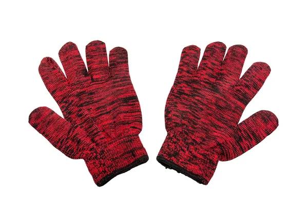 Striped red pair of the gloves — Stock Photo, Image