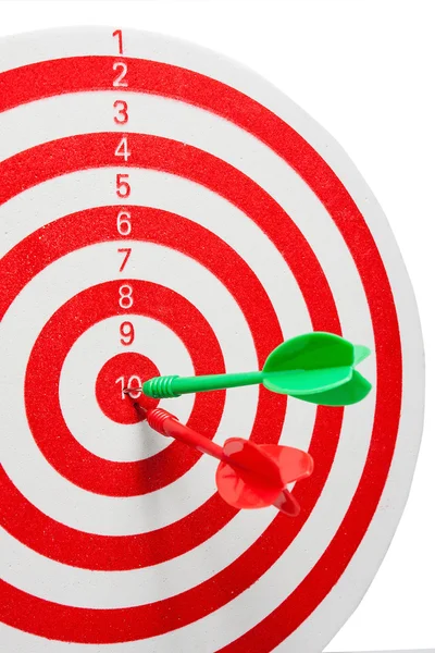 Two dart hitting a target, — Stock Photo, Image