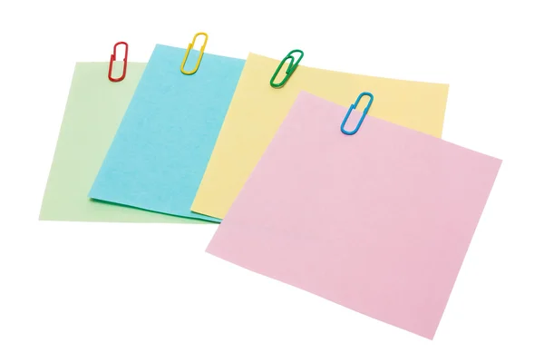 Colorful sticker note with clip — Stock Photo, Image