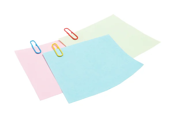 Colorful sticker note with clip — Stock Photo, Image