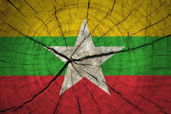 Grunge bandera de Myanmar — Foto de Stock