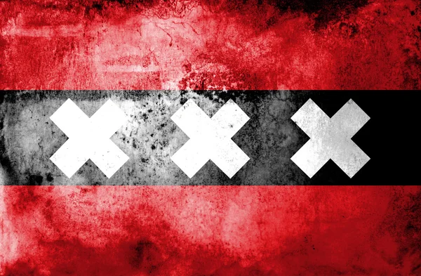 Grunge Amsterdam City Flag — Stock Photo, Image