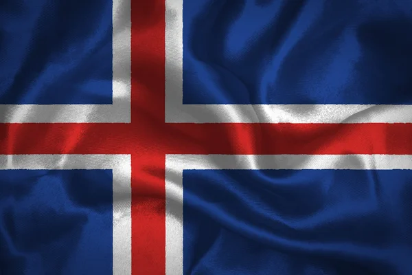 Islandia macha flagą — Zdjęcie stockowe