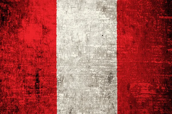 Beton duvara boyalı Peru bayrağı — Stok fotoğraf