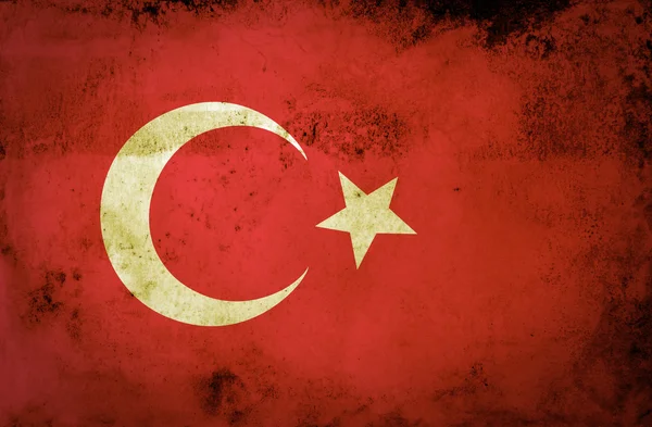 Grunge Turkiet flagga — Stockfoto