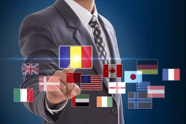 Businessman choosing Chad Flag — Stock Photo, Image