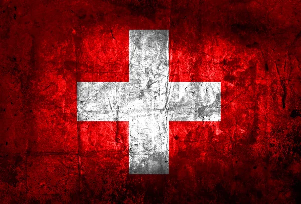 Suíça Bandeira sobre papel grunge — Fotografia de Stock