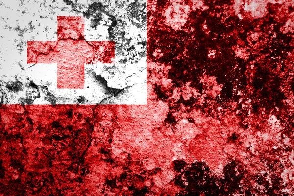 Tonga Bandera pintada en la pared grunge —  Fotos de Stock