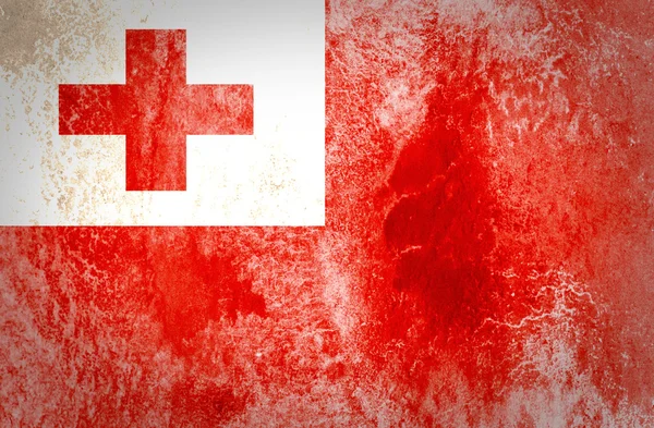 Tonga Flag on grunge paper — Stock Photo, Image