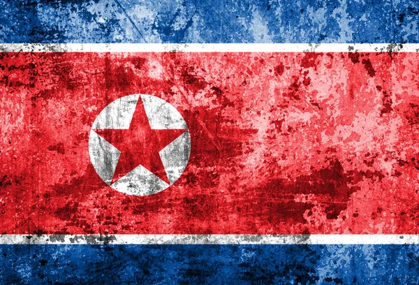 Grunge flagga Nordkorea — Stockfoto