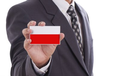 İşadamı ile Polonya bayrağı