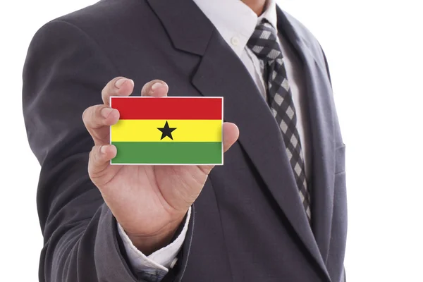 Businessman with Ghana Flag — Stock Photo, Image