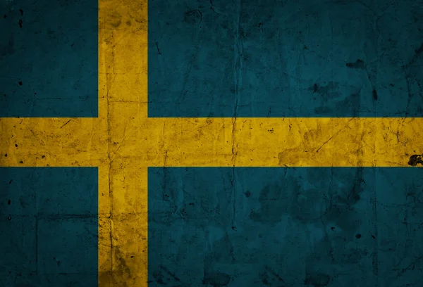 Grunge Flagge des europäischen Landes Schweden — Stockfoto