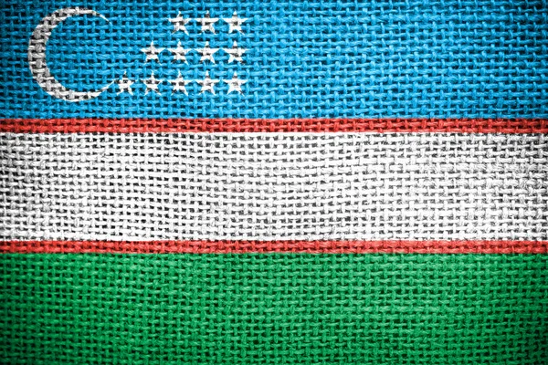 Ondeando la bandera de Uzbekistán — Foto de Stock