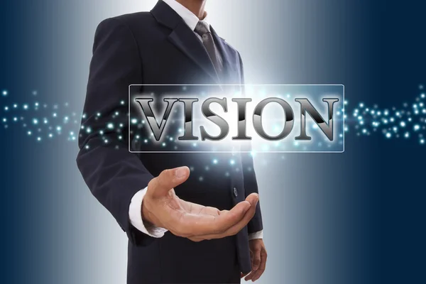 Affärsman hand visar vision — Stockfoto