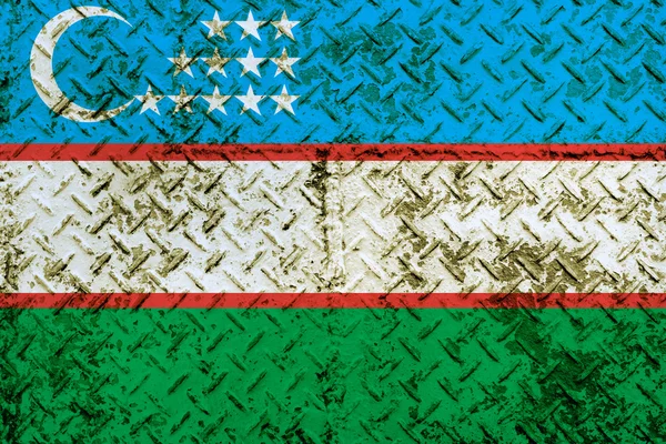 Grunge Üzbegisztán zászlaja — Stock Fotó
