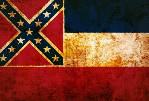 Grunge de la bandera del estado de Mississippi — Foto de Stock