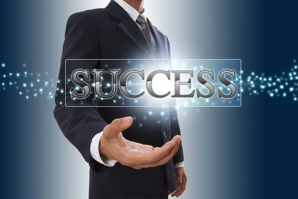 Businessman hand showing success — Stock Photo, Image